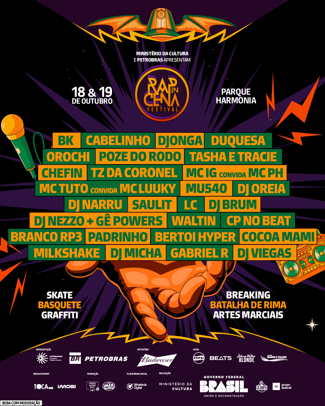 Rap In Cena 2025 divulga line-up completo com Djonga, Orochi e Cabelinho - Cafeína Pop