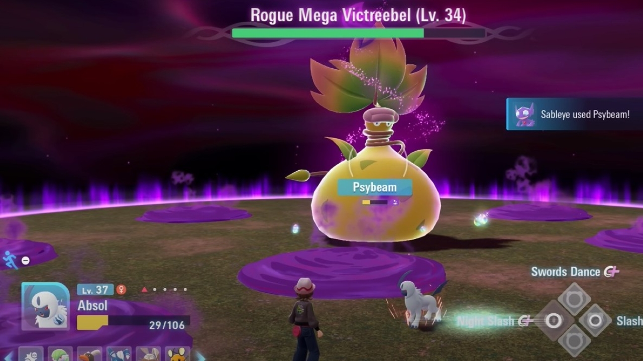 Batalha contra Rogue Mega Victreebel em Pokémon Legends: Z-A (Reprodução / YouTube)