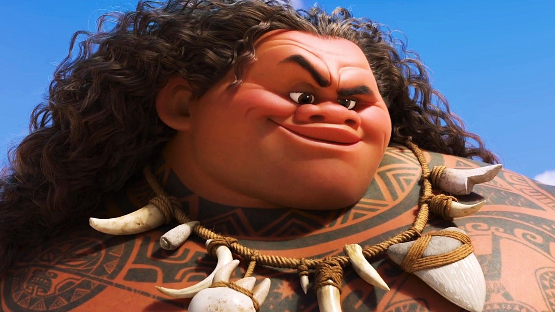 Maui (Dwayne Johnson) em Moana (Reprodução / Disney)