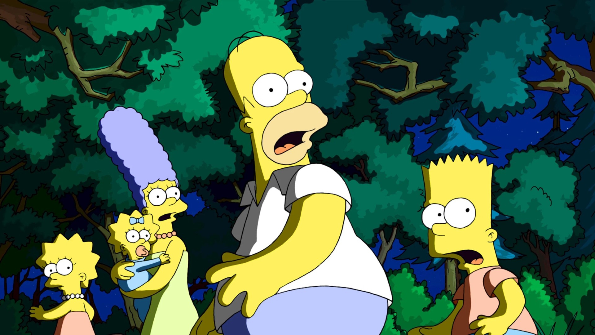 Homer, Marge, Bart, Lisa e Maggie em Os Simpsons: O Filme (Reprodução / 20th Century Fox Animation)