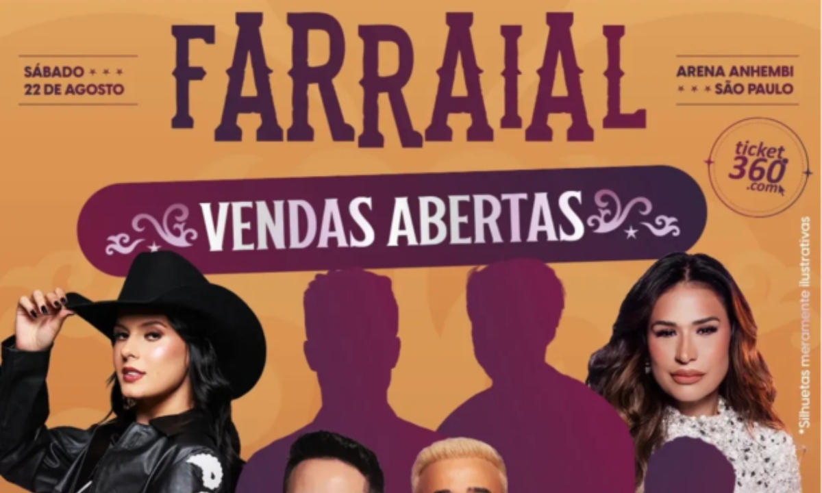 Farraial 2026 confirma Ana Castela, Simone Mendes e Matheus & Kauan em retorno à Arena Anhembi