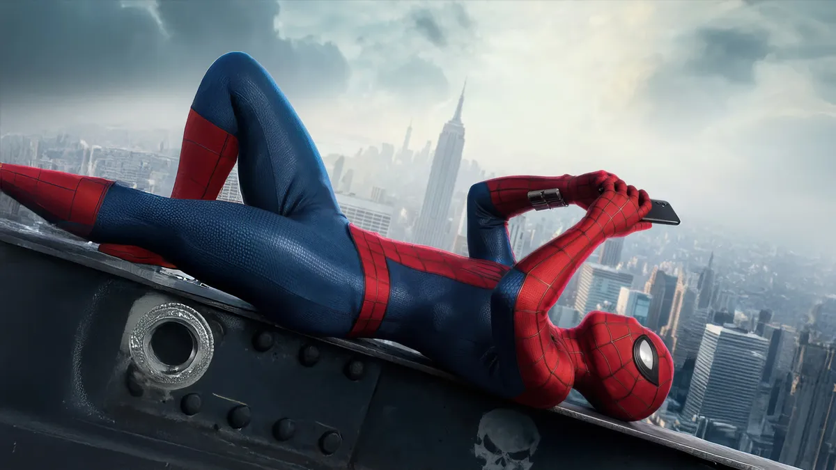Tom Holland em arte promocional de Homem-Aranha: Um Novo Dia